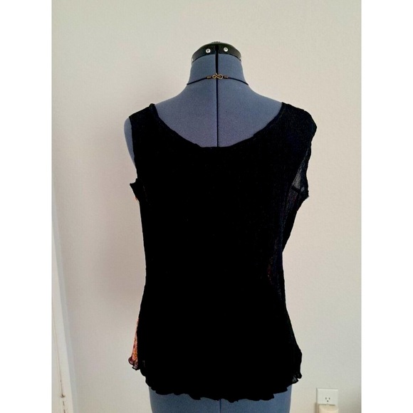 Rossi Roma Long sleeve button up crinkle blouse + Tank Twin Set Size Large - Picture 11 of 15